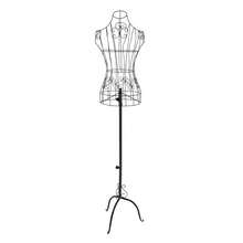 Torse de mannequin féminin en fer, buste de couturière avec support noir pour la présentation de vêtements et de bijoux - A - Voir 3