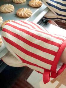 1只加厚微波炉手套，亚麻耐热手套，适用于厨房烘焙、烤箱和蒸锅。 - 彩色 - 查看 3