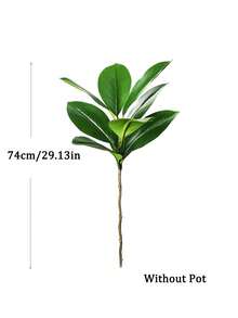 Kmitang 74-140厘米大型人造橡胶树，仿真榕树，塑料仿真香蕉叶，逼真榕树叶，热带棕榈植物枝条，家居花园办公室婚礼装饰，1棵（不含花盆） - 綠色 - 查看 16