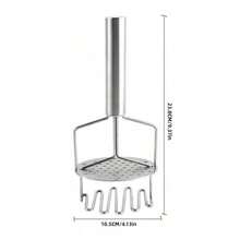 1 pieza Prensador de doble capa de acero inoxidable, prensador profesional, prensador de cocina multifunción, herramienta de cocina para hacer alimentos machacados (plátano, aguacate, calabaza, etc.), accesorio de prensador de patatas, herramienta de preparación para reuniones en el hogar - Multicolor - Ver 4