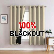 2 Panels 100% Blackout Curtains With Back Coating & Grommets - Sun Blocking Privacy Drapes For Living Room Bedroom Indoor Home Decor - 灰色 - 查看 9