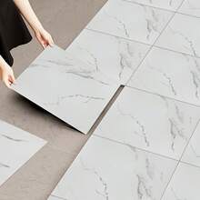 20Pcs/40Pcs 30*30cm Self-Adhesive Wall & Floor Tiles, 3D Marble Ceramic Texture Vinyl Sticker, Aluminum Foil Foam Cushioning Backing, Waterproof Fireproof Moisture-Proof, Easy Peel And Stick DIY Decor For Kitchen, Living Room, Bedroom Home Decoration - Multicolor - View 9