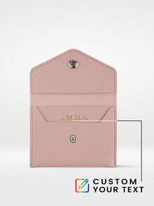 1pc Custom Name Leather Coin Purse Personalized Gold Monogram Card Holder & Money Pouch Minimalist Travel Wallet Travel Gift For Women (Birthday/Christmas/Holidays) Money Wallet Mini Wallet Purse Wallet Small Wallet Mothers Day Gift Cruise Essential Cute Stuff Money Clip - Multicolor - View 13