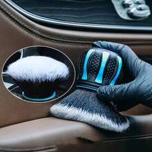 1 Uds. Cepillo multiusos para detalles, cerdas suaves para polvo o fregar superficies interiores y delicadas, herramientas de limpieza de coche W2JV - Rojo - Ver 6