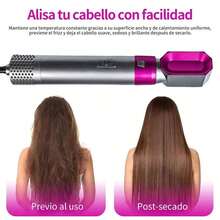 Set de Cepillo de Aire Caliente Multifuncional 5 en 1 para Peinado y Secado, Uso Doméstico - Albaricoque - Ver 6