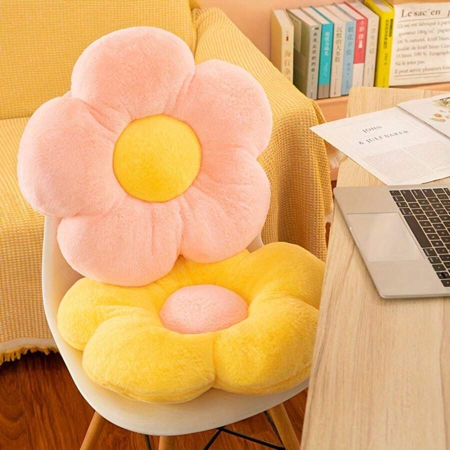 1 pieza Cojín de piso con forma de flor cómodo, decoración interior para sofá, cama, coche, lectura, regalo de ocio
