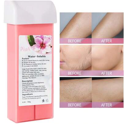 双面脱毛蜡纸，适用于比基尼线、巴西式脱毛，男女通用，也可用于面部、手臂、腿部、背部、腋下，玫瑰香味，适合多种肤色