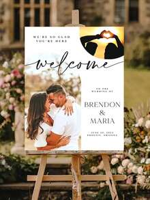Customizable Wedding/Party Welcome Sign, Customizable With Photo, Text, Name/Date, Suitable For Pre-Wedding Party, Wedding, Birthday, Anniversary And Other Occasions, Printable Poster ,Bachelorette Party Favors, Wedding Merch, Personalized Gift - Multicolor 01 - View 5