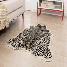 Leopard Print Rug, Faux Cowhide Cheetah Skin Rug Animal Printed Area Rug Carpet For Home Office, Livingroom, Bedroom - LeopardPrint2-39.4X37.4英寸 - 查看 3