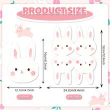 20pcs Cute Rabbit Shaped Disposable Paper Napkins, Celebrate Easter! Each Napkin Is Cut Into An Adorable Rabbit Head Shape, With A Sweet Expression And Pink Inner Ears, Creating An Imaginative And Festive Tabletop Setting. - YX066 - View 8