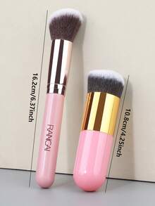 2pcs Foundation Blush Brush Makeup Brushes For Liquid Cream Powder Professional Cosmetics - Multicolor - View 4
