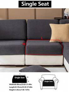 1件装弹力沙发套，防滑全覆盖沙发座套，四季通用沙发垫套，加厚面料沙发毯，可机洗，防尘，宠物友好，适用于卧室、办公室、客厅、L型沙发、1/2/3/4人座沙发 - 深灰色 - 查看 15