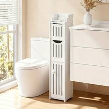 Senmeo 1-Pc PVC Narrow Toilet Paper Organizer[Narrow Toilet Paper Holder][Bathroom Storage Cabinet]For Tight Space/Living Room, Durable - White - View 10