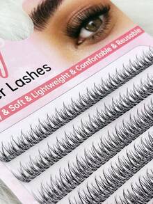 410 Pcs C Curl Cluster Lashes 10 Rows Fishtail Individual Eyelashes Extension DIY Soft Lashes Extension Natural Look Professional Clusters Eyelashes Extensions Makeup Tool 10-14mm Mixed Length False Eyelashes Fake Lashes Individual Lashes - C - View 5