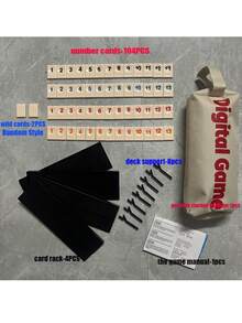 以色列拉米牌游戏套装，2-4人家庭聚会棋盘游戏，106张塑料牌装在便携金属盒中，经典家庭策略游戏，锻炼逻辑和战术，适合成人 - 彩色 - 查看 6