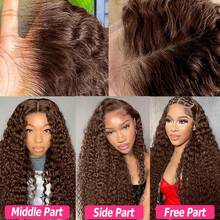 VIOLLY 24 Inch Free Part Piano Brown Ombre Highlight Honey Blonde Long Afro Curly Wig With Baby Hair 200 High-Density Ear To Ear 13x6 HD Transparent Lace Wigs Elegant Afro Kinky Style Versatile Design Human Blended Heat Resistant Fiber Synthetic Hair Wig Gift Ideas For Women - S4 - View 11