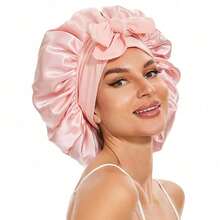 Silky Satin Sleep Bonnet For Women With Adjustable Bow Ties - Luxurious Hair Protection Cap For Curly/Natural Hair, Multi-Color Options, Soft Nighttime Hair Care Essential,Bonnet,Shower Cap,Hair Products And Accessories For Barber Salon Beauty Travel Essentials,Back To School,Travel Holiday Essentials,Hair Accessories For Women - 基本型 - 查看 10