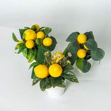 6-Inch Artificial Lemon Plant Potted Fake Lemon Tree, Small Potted Decor For Indoor/Outdoor, Home, Bathroom - A - View 9