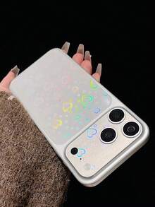 Shiny Iridescent Laser Heart Screen Protector + Camera Lens Protector Compatible With IPhone 17Pro/17Promax, Dust-Proof, Scratch-Resistant, Minimalist & Elegant Design - Clear - View 3