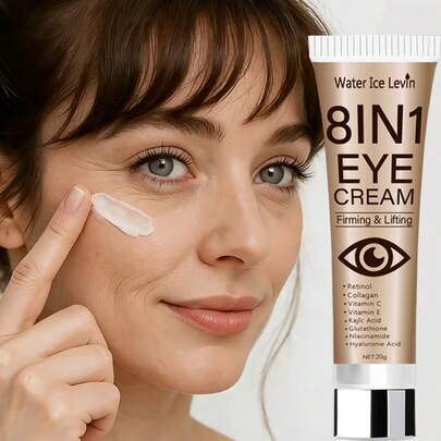 8效合1视黄醇眼霜，保湿抗皱，改善暗沉，提亮眼周肌肤，收缩毛孔，淡化皱纹和细纹，减少疲劳痕迹，改善肤色，提升肌肤弹性，柔滑透亮肌肤，快速提拉紧致，深层补水，滋养娇嫩眼周肌肤。