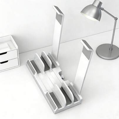 1개 조절 가능한 인체공학적 노트북 스탠드 - ABS 소재, 최상의 시야각을 위한 높이 조절 가능한 데스크탑 노트북 스탠드 - 공간 절약형 수직 보관 랙, MacBook, IPad, 태블릿에 적합, 블랙