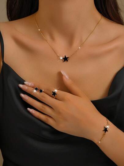 5/1pc/Set Women's Female Accessories Bracelets Chains Set Minimalist Vintage Elegant Chunky Jewelry Old Money Y2K Party Dress Vacation Holiday Festival Gift