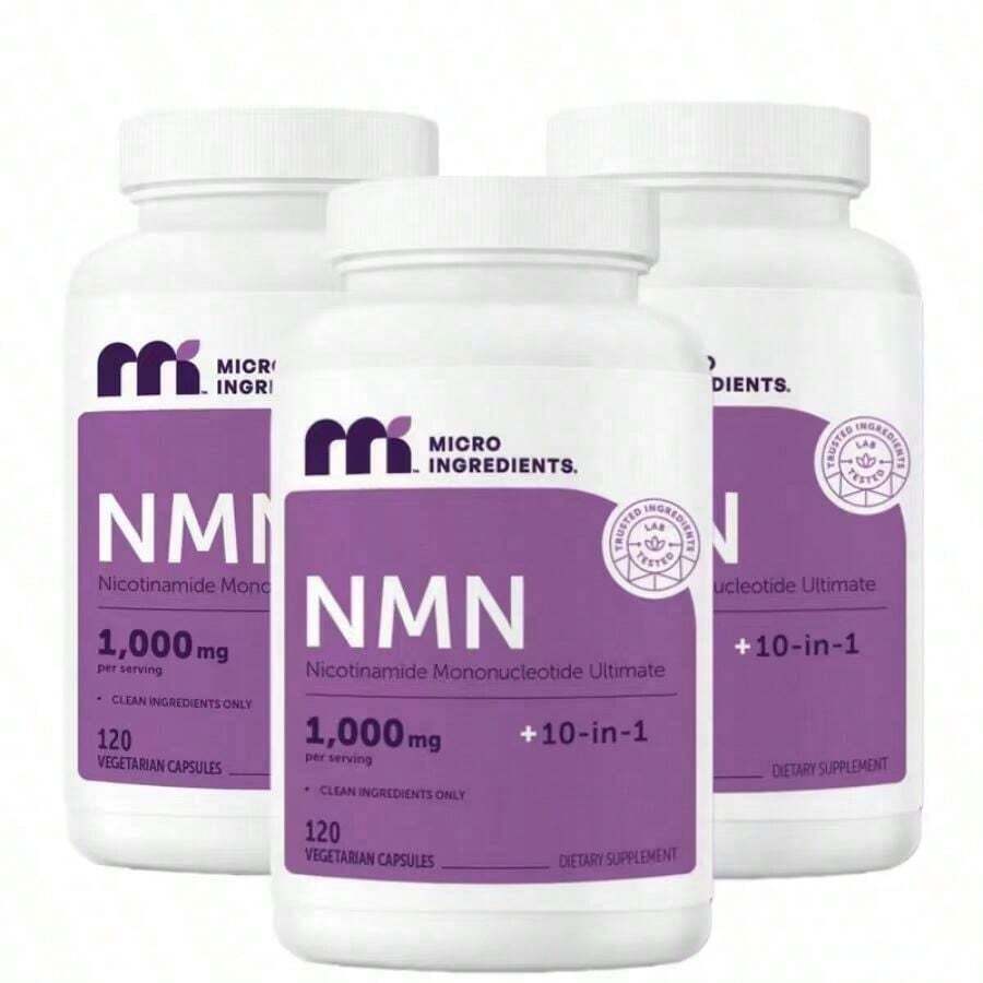 Bestseller!Micro Ingre.Dients 10-In-1 NMN Complex 1000mg - 500mg Pure NMN + 9 Nutrients |   NAD+ Booster.Supplement Vitamin,Free Shipping. - 3 bottles - 查看 1