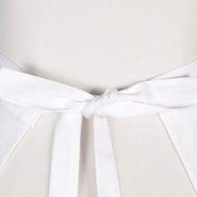 Women's Lace Apron With Pockets, Vintage Ruched Dress Style Cooking Apron For Kitchen, Waitress Uniform - White - View 5