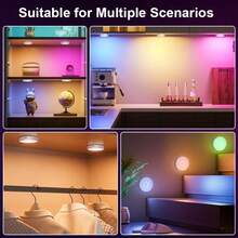 1pc LED Smart Motion Sensor Night Light, USB Rechargeable Wireless Magnetic LED Cabinet Lamp, Emergency Auto Lighting - Round - View 8