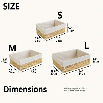 1pc Handwoven Storage Basket - Handmade Rectangular Rattan Storage Basket, Decorative Woven Storage Rack Suitable For Bathroom, Wardrobe, Shelf And Living Room, Perfectly Matches Any Bathroom Decor Style. Khaki Decorative Storage Box, Home Decor.