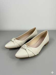 Sapatilha Feminina com nó Branca elegante confotável para o dia a dia - Branco - Visão 4