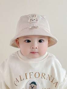 1pc Unisex Baby/Kids Bucket Hat, Princess Hat, Wholesale Children Sun Hat, Rabbit Bucket Hat For Sun Protection - Multicolor - View 3