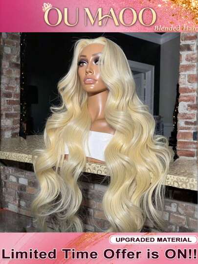 4/27 Highlight Ombre Body Wig Human Blended Hair - 200% High Density Voluminous Curls, 34 Inch 13x6 13x4 5x5 HD Lace Front Human Blended Hair, Glueless Wig With Baby Hair For Women, Rich Color & Ready To Wear
