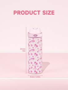 Meoky 24oz Vacuum Insulated Water Bottle With 2-In-1 Straw And Spout Lid, Insulated Cup, Keep Cold 24H, Leak-Proof, Fits In Car Cup Holder, Stainless Steel Tumbler For Sports, Travel, And School - Pink - View 6