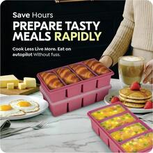 1 Cup Silicone Freezer Trays With Lids, Soup Container Style Cube Trays, Easily Prepare Portioned Meals, Storing Soups, Pasta, Sauces, And Leftovers; Dishwasher Oven  - 2 - Pack - 藍色 - 查看 7