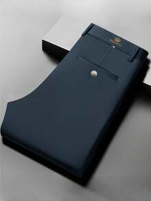 男士经典设计长裤，纯色商务休闲裤，略有弹力，优雅奢华风格，适合春夏季 - 深灰色 - 查看 3