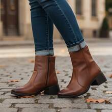 Women's Ankle Boot, Comfortable, Durable, Stylish, Winter - 威士忌酒 - 查看 2