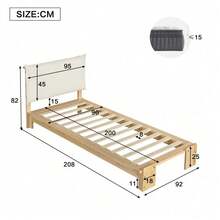 Bed Bases & Foundations - Natural + Wood+Fabric + 90cm*200cm - View 5