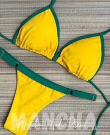 ✨Cotton Candy String Bikini In Polyamide – Comfort And Style ✨ - Yellow Ribbon Green - View 3