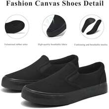 ARCHSUPPORT Low Top Slip On Casual Canvas Shoes For Women,Women's Casual Corduroy Loafers, Lightweight Walking Sneakers For Daily Wear,Comfortable Lightweight Classic Fashion Sneakers Popular 2026,Black Outdoor Shoes, Zapatillas Casual De Lona De Moda Para Hombre Y Mujer - màu đen - Xem 6