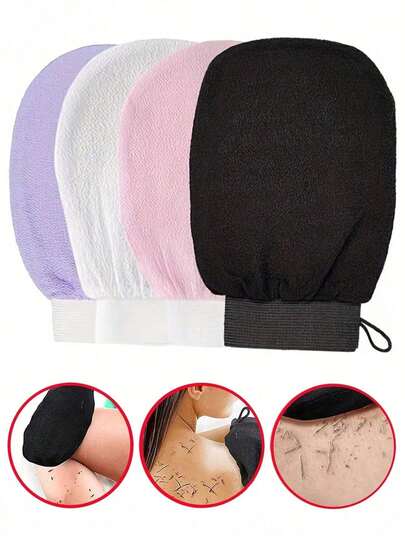 1pc Body Exfoliating Gloves, Double-Sided Bath Massage Towel For Spa, Massage And Body Exfoliation, Ideal Exfoliating Gloves, Thickened Bath Exfoliating Gloves, Bathroom Home Decor, Autumn Decor, Back To School