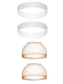 4pcs Nylon Wig Caps And Silicone Wig Grip Bands For Women, Seamless Non-Slip Adjustable Elastic (White, Light Brown, Skin Tone) - Multicolor - View 13