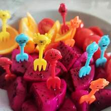 10pcs/Set Garpu Buah Manis Warna Acak, Tusuk Buah Dekorasi Meja yang Lucu, Cocok untuk Pesta, Halloween, Natal, Garpu Buah Mini (Warna Acak) - MultiWarna - View 5