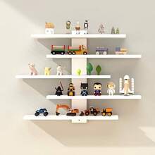 5-Tier Floating Wall Mounted Shelves - Trinket Shelf,Decor & Display Storage For Anime Figurines, Dolls, Green Plants & Statues Ideal For Bedroom & Living Room & Study Room, Kids Room - Màu hỗn hợp - Xem 2