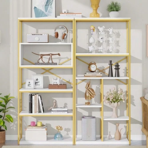Bookcases - Gold+White - View 1