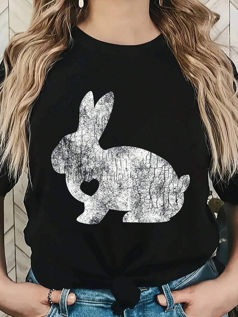 Camiseta de Conejo Amoroso, Amante de Conejos, Dueño de Mascotas, Regalo de Pascua - Negro - Ver 1