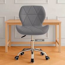 Silla Oficina Giratoria Estetica Linium Vinipiel - Café - Cuero Sintético - Gris - Ver 2