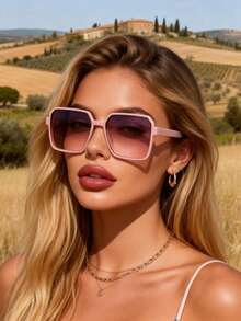 1副豹纹塑料几何全框百搭女士时尚眼镜，适合假日礼物、户外旅行、街头摄影、热带海滩度假、音乐节、嘉年华等场合，是美学外出装扮、约会穿搭的时尚配饰，适合所有脸型。 - 彩色 - 查看 4