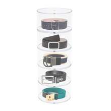 DONSU Transparenter 5-stufiger runder Gürtel-Organizer aus Acryl mit magnetischen, stapelbaren Deckeln, staubdichte Display-Aufbewahrung für Gürtel, Uhren, Schmuck - Verschiedenfarbig - Übersicht 3