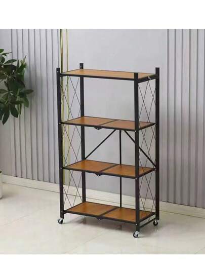 Κινητό πολυεπίπεδο ράφι αποθήκευσης Estanterias De Almacenaje - μεγέθη 89/126/159cm, μαύρο μεταλλικό σκελετό & ράφια από φυσικό ξύλο, ροδάκια, επιλογές πολλαπλών μεγεθών και χρωμάτων, για οργάνωση σαλονιού & κουζίνας